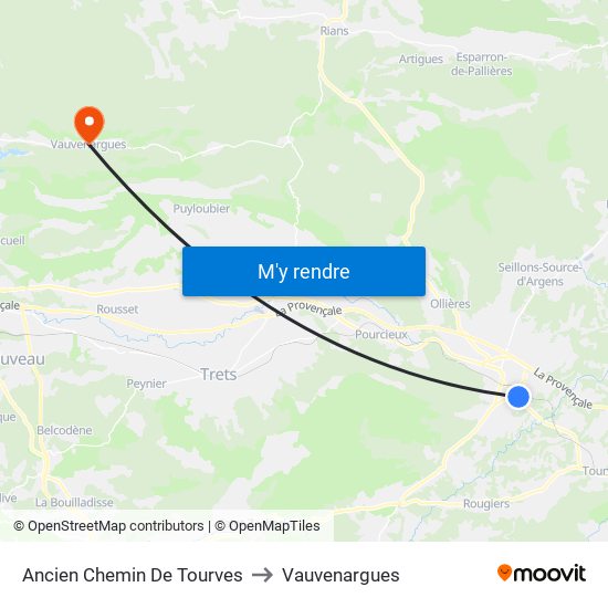 Ancien Chemin De Tourves to Vauvenargues map