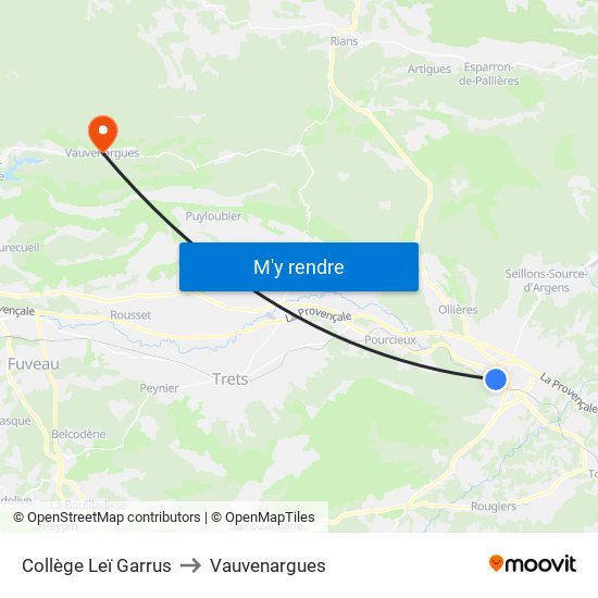 Collège Leï Garrus to Vauvenargues map