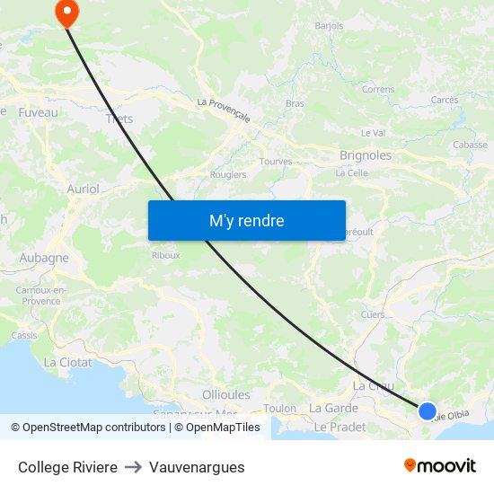 College Riviere to Vauvenargues map