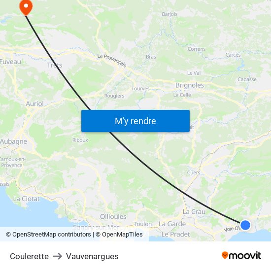Coulerette to Vauvenargues map