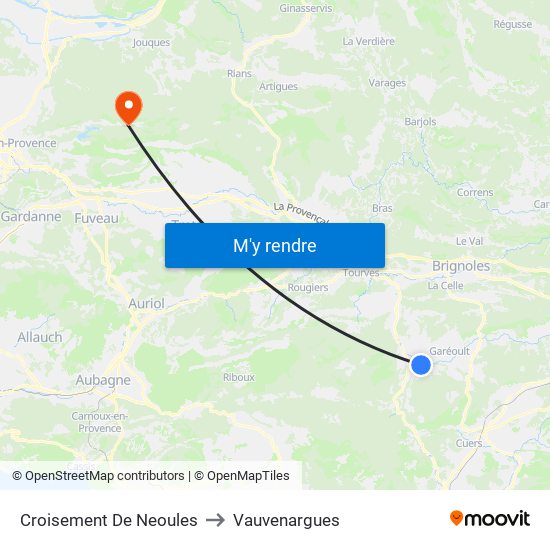 Croisement De Neoules to Vauvenargues map