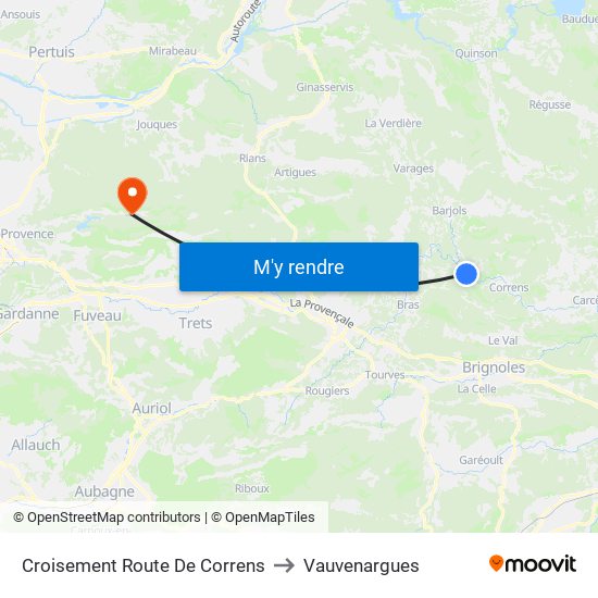 Croisement Route De Correns to Vauvenargues map