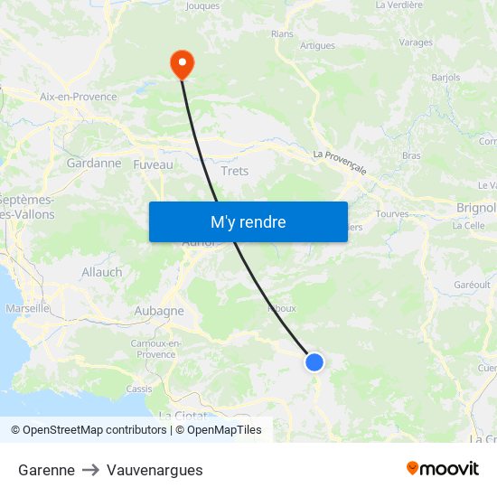 Garenne to Vauvenargues map