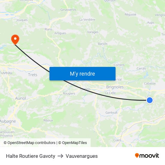 Halte Routiere Gavoty to Vauvenargues map