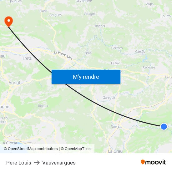 Pere Louis to Vauvenargues map