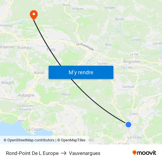 Rond-Point De L Europe to Vauvenargues map