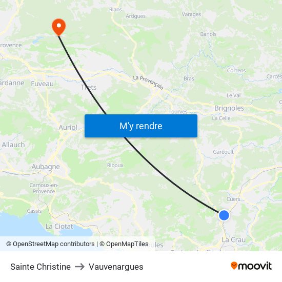 Sainte Christine to Vauvenargues map