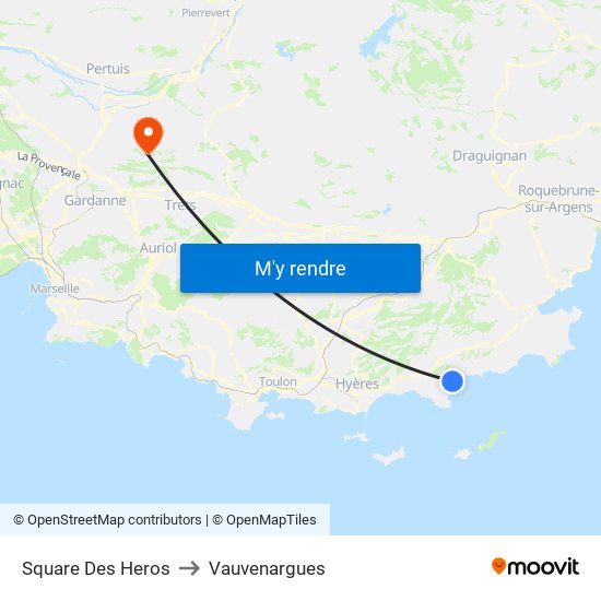 Square Des Heros to Vauvenargues map