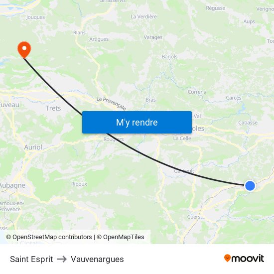 Saint Esprit to Vauvenargues map