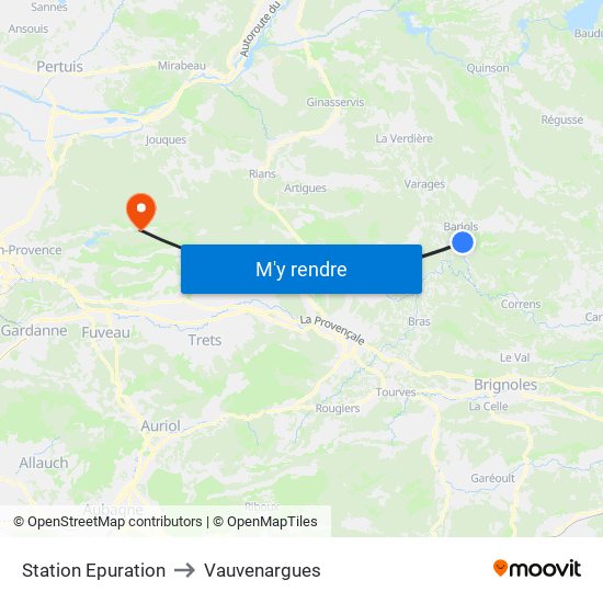 Station Epuration to Vauvenargues map