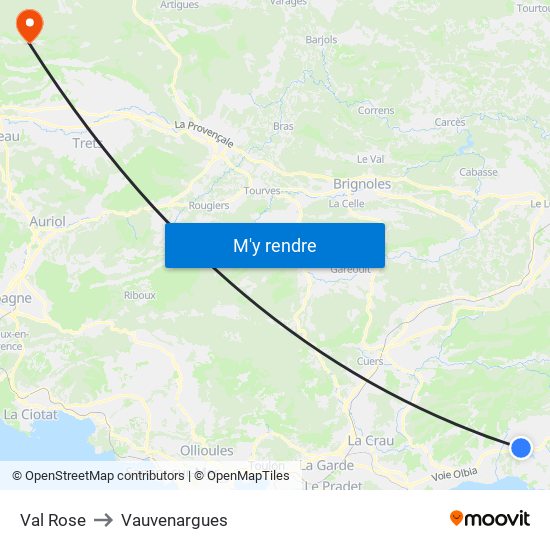 Val Rose to Vauvenargues map