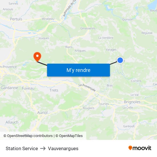 Station Service to Vauvenargues map