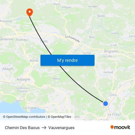 Chemin Des Baous to Vauvenargues map