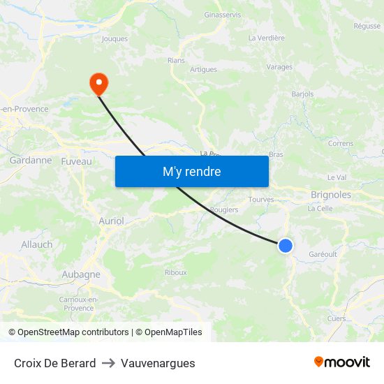 Croix De Berard to Vauvenargues map