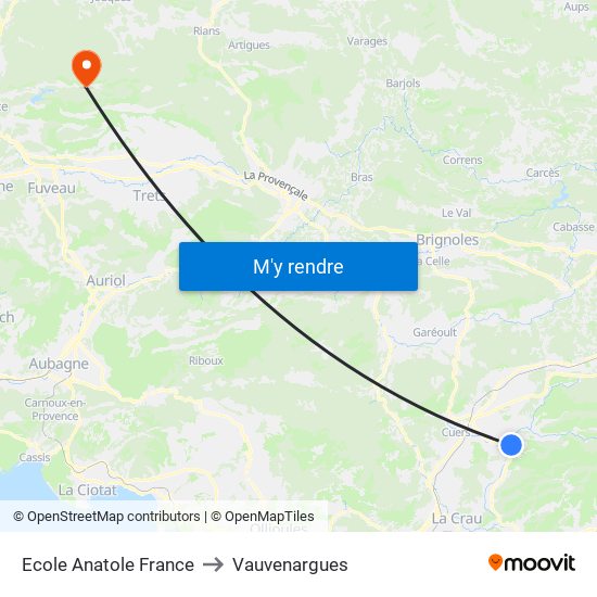 Ecole Anatole France to Vauvenargues map