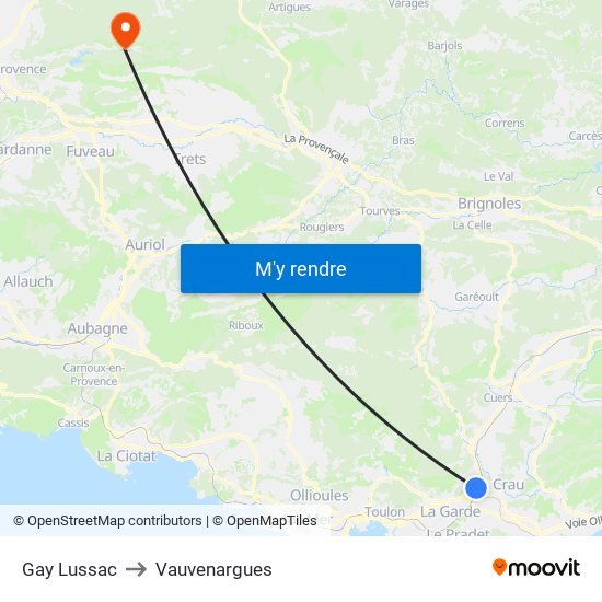 Gay Lussac to Vauvenargues map