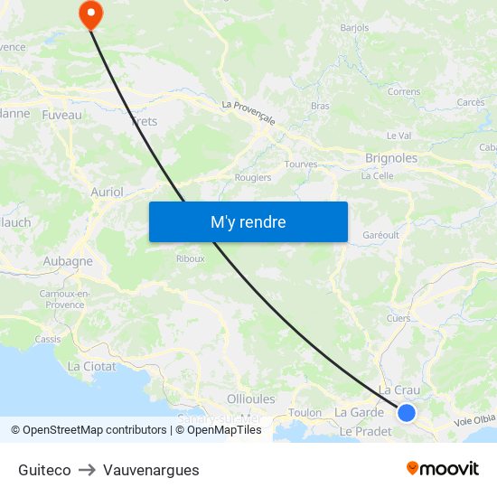 Guiteco to Vauvenargues map
