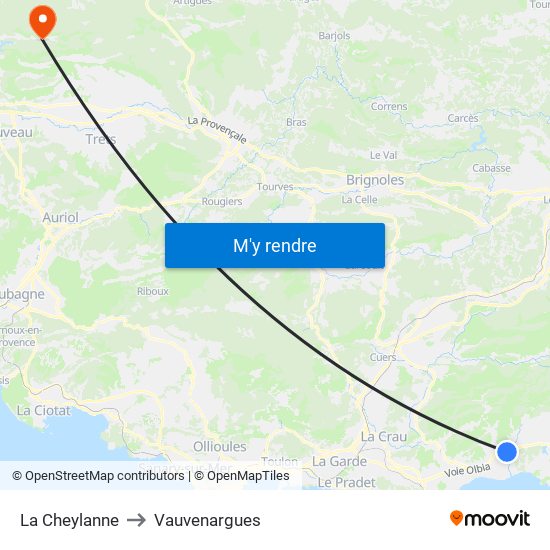 La Cheylanne to Vauvenargues map
