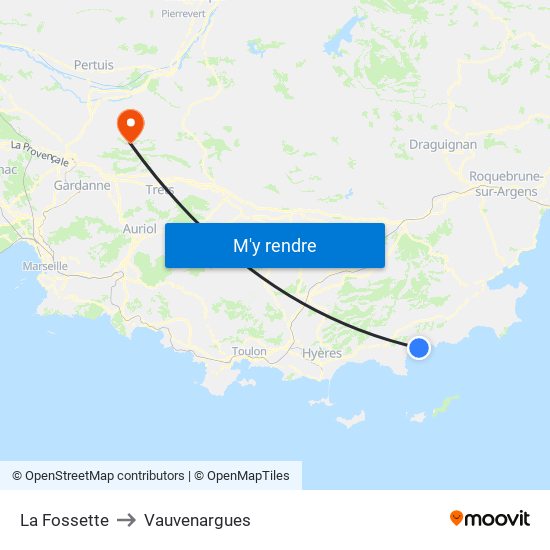 La Fossette to Vauvenargues map