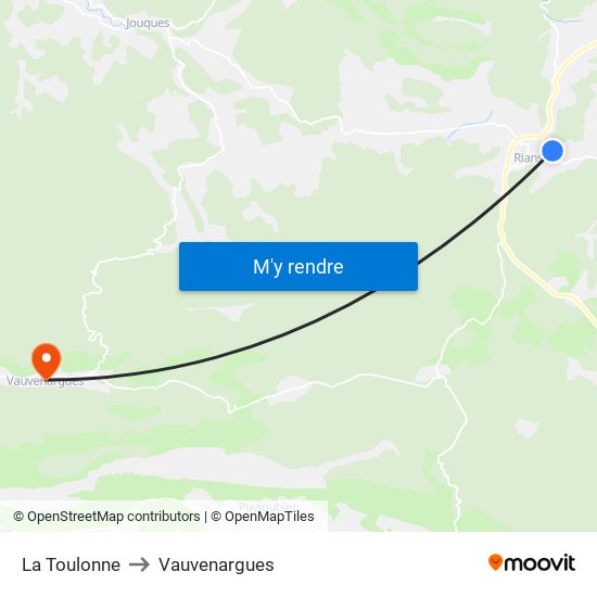 La Toulonne to Vauvenargues map