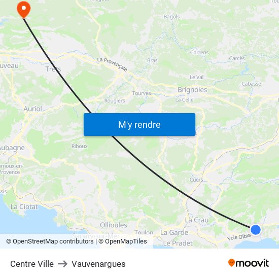 Centre Ville to Vauvenargues map