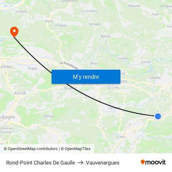 Rond-Point Charles De Gaulle to Vauvenargues map