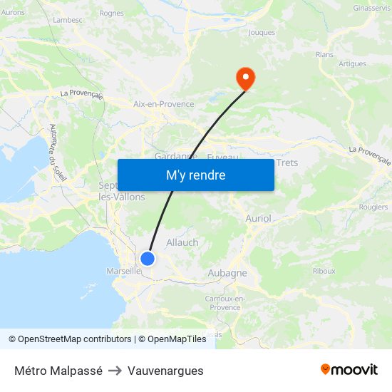 Métro Malpassé to Vauvenargues map