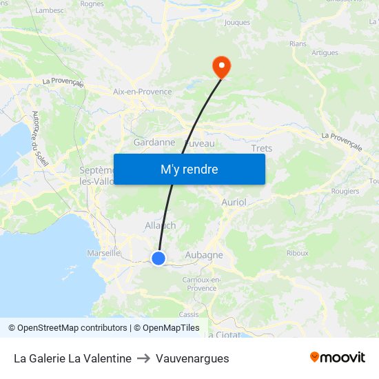 La Galerie La Valentine to Vauvenargues map