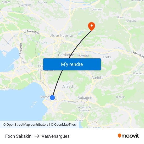 Foch Sakakini to Vauvenargues map