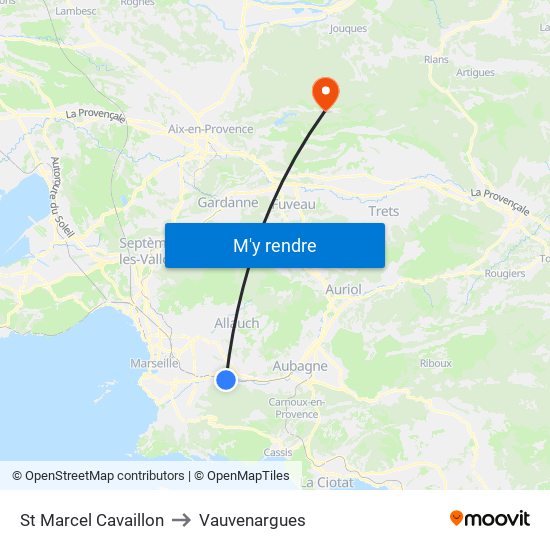 St Marcel Cavaillon to Vauvenargues map