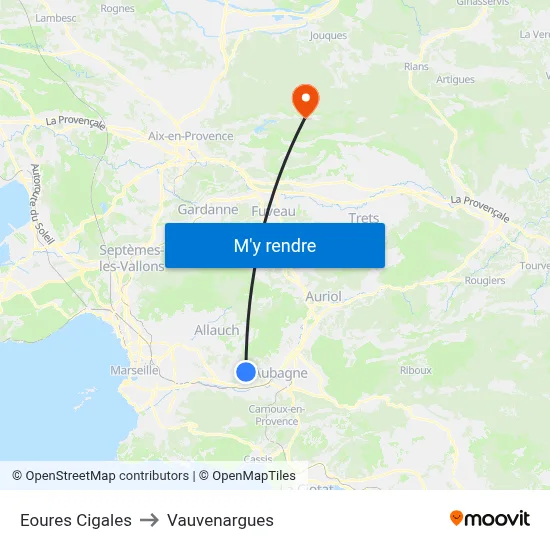 Eoures Cigales to Vauvenargues map