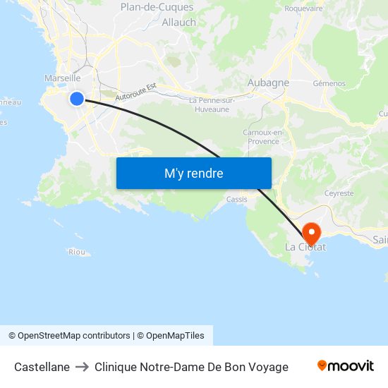 Castellane to Clinique Notre-Dame De Bon Voyage map