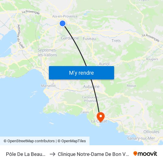 Pôle De La Beauvalle to Clinique Notre-Dame De Bon Voyage map