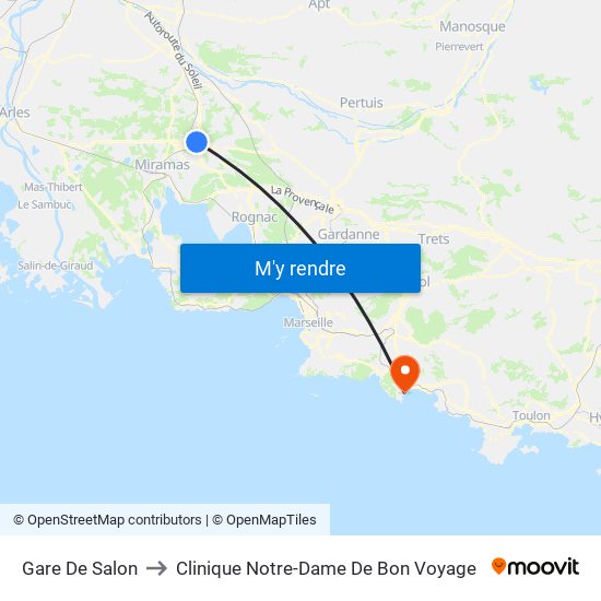 Gare De Salon to Clinique Notre-Dame De Bon Voyage map