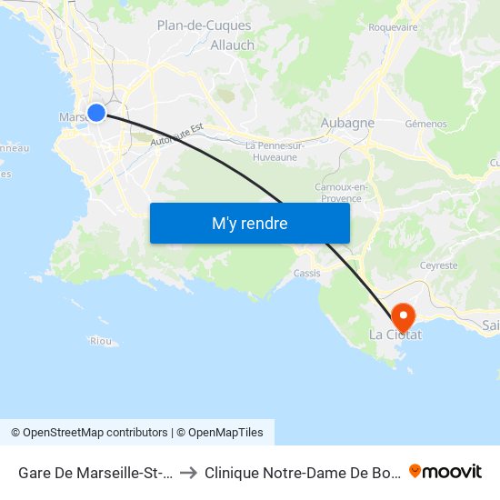 Gare De Marseille-St-Charles to Clinique Notre-Dame De Bon Voyage map