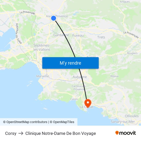 Corsy to Clinique Notre-Dame De Bon Voyage map