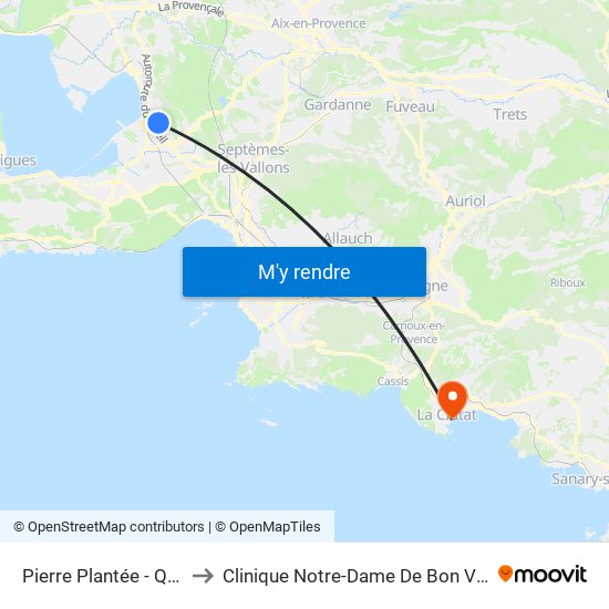 Pierre Plantée - Quai 4 to Clinique Notre-Dame De Bon Voyage map