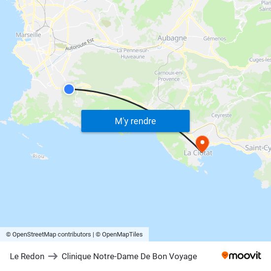 Le Redon to Clinique Notre-Dame De Bon Voyage map