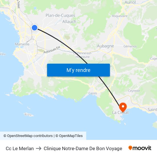 Cc Le Merlan to Clinique Notre-Dame De Bon Voyage map