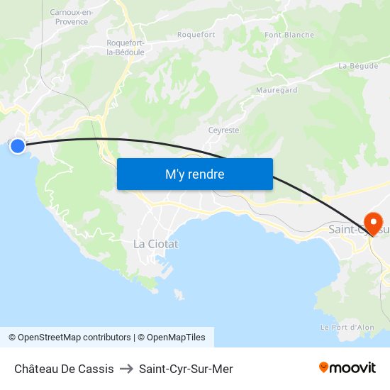 Cassis to Saint-Cyr-Sur-Mer map