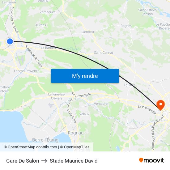 Gare De Salon to Stade Maurice David map