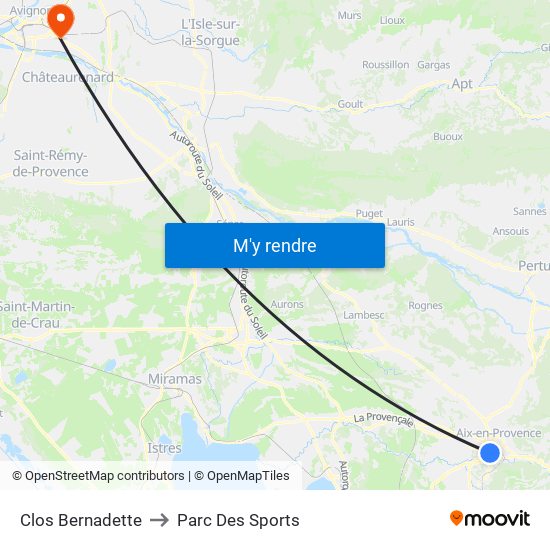 Clos Bernadette to Parc Des Sports map