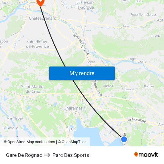 Gare De Rognac to Parc Des Sports map