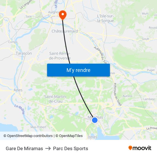 Gare De Miramas to Parc Des Sports map