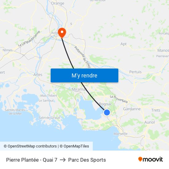 Pierre Plantée - Quai 7 to Parc Des Sports map
