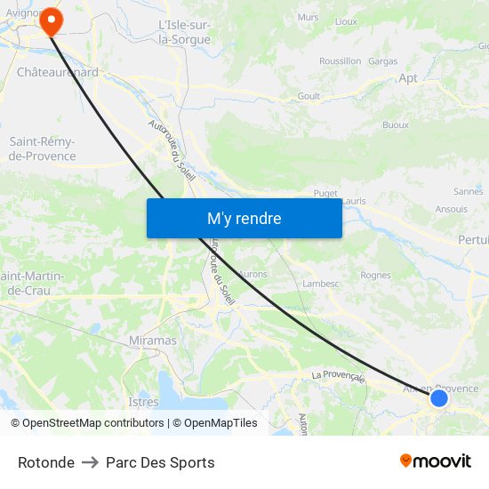 Rotonde to Parc Des Sports map