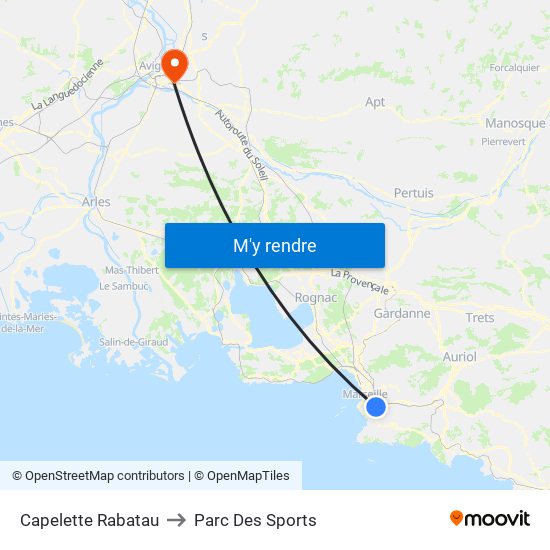 Capelette Rabatau to Parc Des Sports map