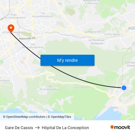 Gare De Cassis to Hôpital De La Conception map