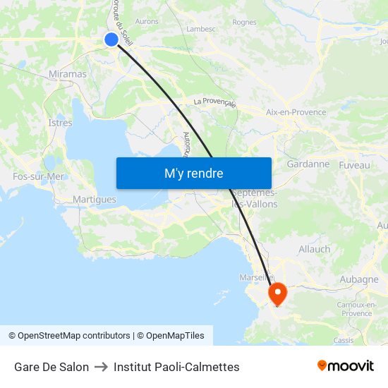 Gare De Salon to Institut Paoli-Calmettes map