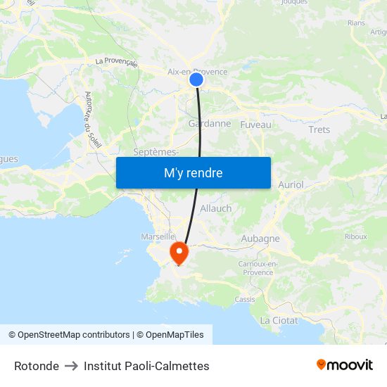 Rotonde to Institut Paoli-Calmettes map